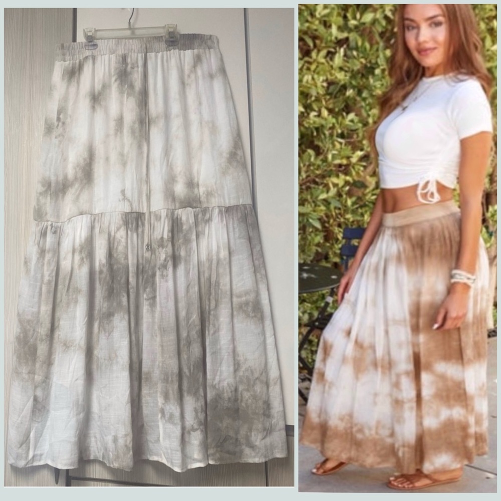 tie dye flowy long voluminous tiered  AGB plus size ,peyote color - Picture 3 of 17